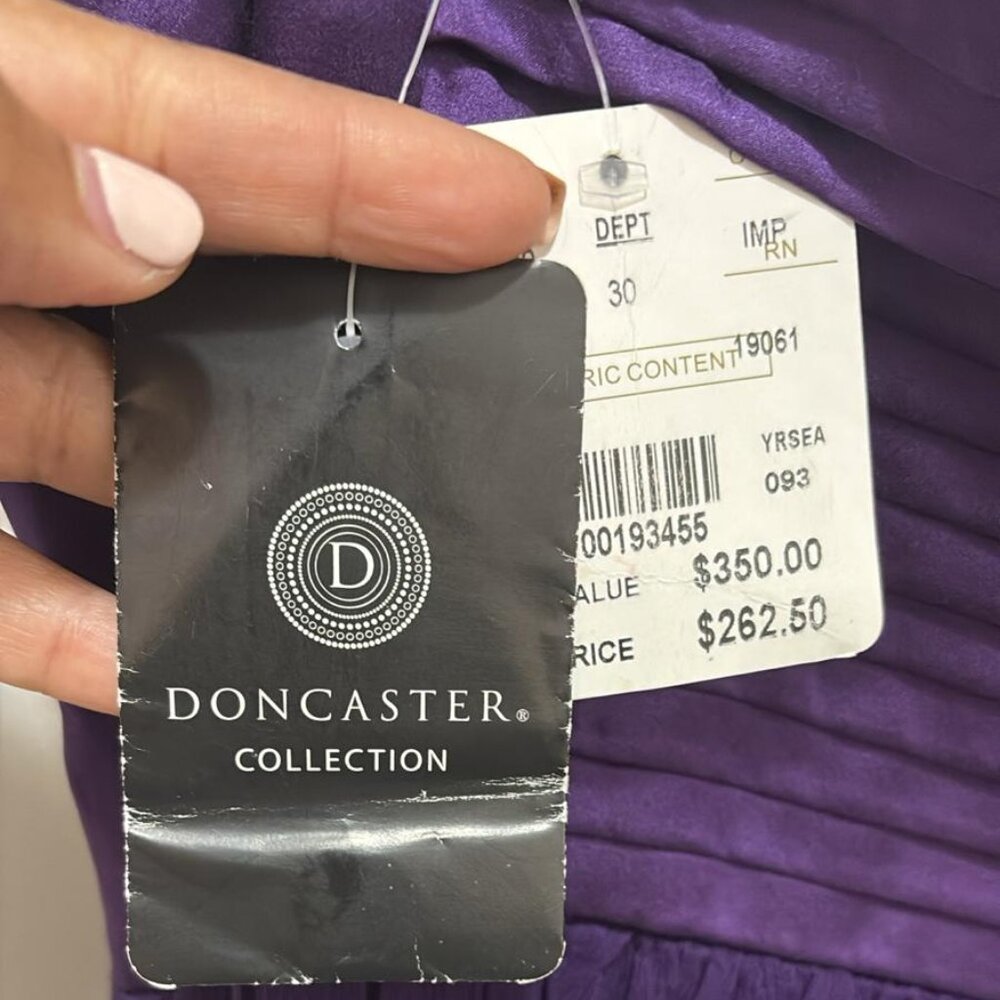 Doncastero Women Skirt 6 Purple Silk Empire Waist Fairy Mini Lined Flowy - Picture 3 of 6